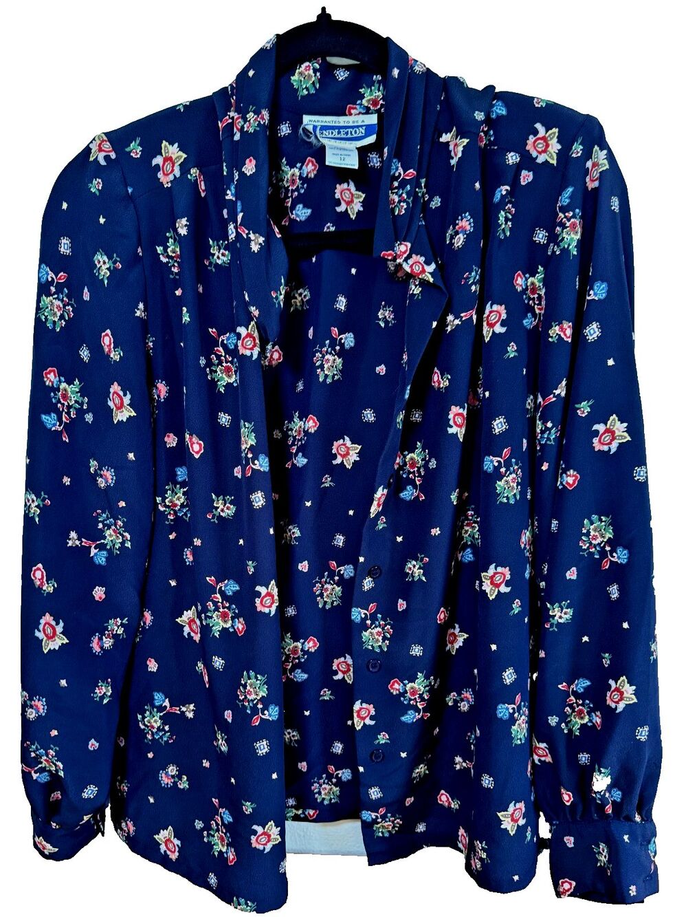 Vintage Pendleton‎ Floral Blouse Buttons Boho Classic Cottagecore 12 petite